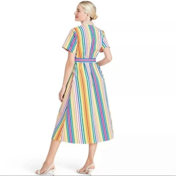 Size 2 Christopher John Rogers Striped Shirtdress - Picture 3 of 7
